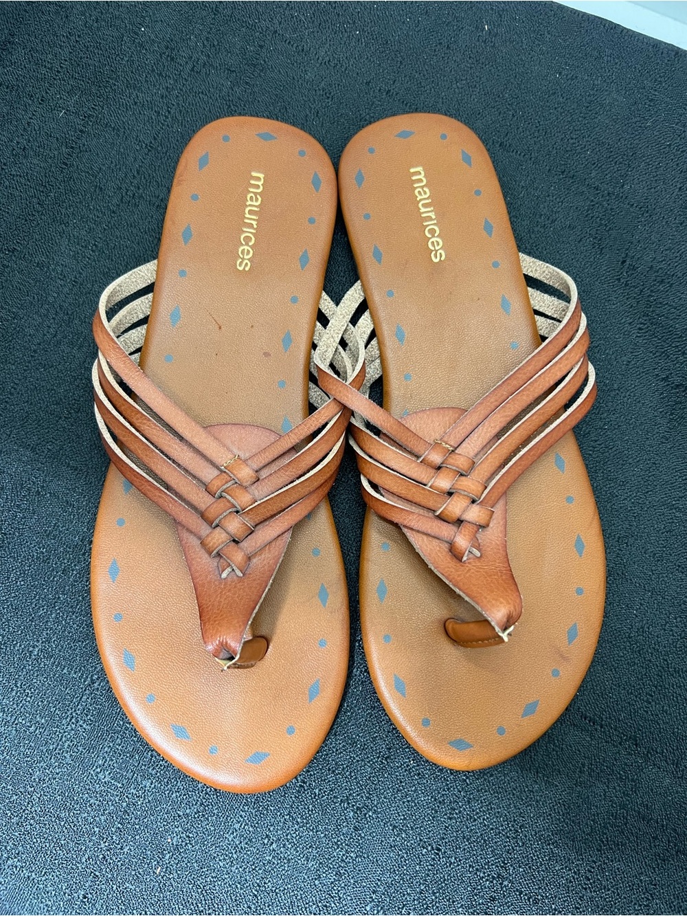 New Maurices Aleena huarache brown leather sandals